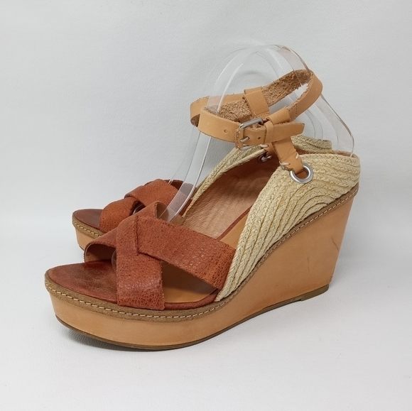Schuler & Sons Espadrille Slingback Platform Wedge Sandals Women's US 9.5 M - Picture 1 of 12